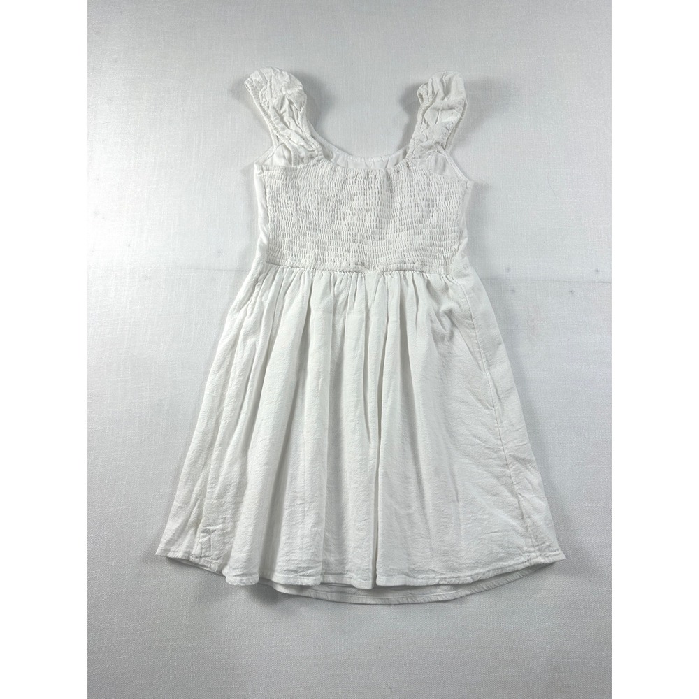 Hollister White Milkmaid Mini Dress Smocked Back Cotton Blend Size M 359D2777 - Picture 8 of 8